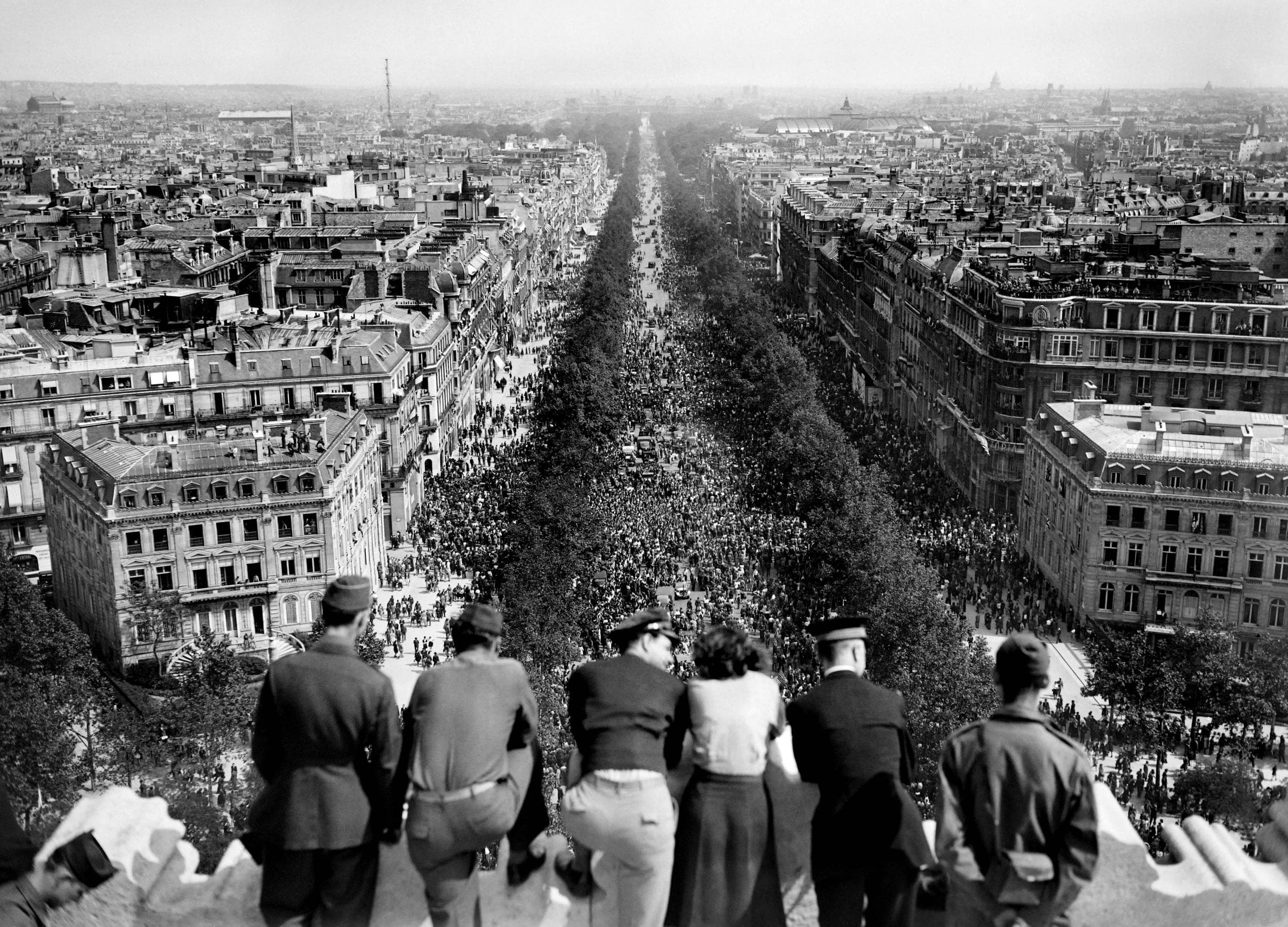 The view from the Arc de Triomphe on May 8, 1945